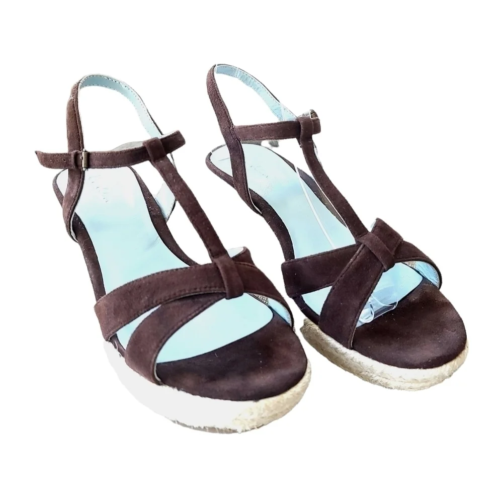 BODEN Brown Suede Wedged Espadrilles
